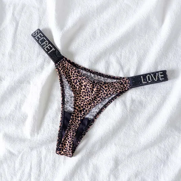 INTIMO SECRETS Women’s Sexy Rhinestone Low-Waist Thong Panties