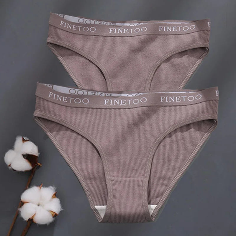 2Pcs/Set M-XXL Cotton Panties for Women Letter Belt Briefs Sexy Low Rise Underwear Ladies Panty Girl Big Size Intimates Lingerie