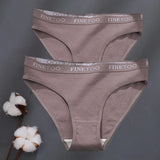 2Pcs/Set M-XXL Cotton Panties for Women Letter Belt Briefs Sexy Low Rise Underwear Ladies Panty Girl Big Size Intimates Lingerie