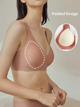 INTIMO SECRETS One-Piece Seamless Wireless Push-Up Bra Deep V Padded Bralette