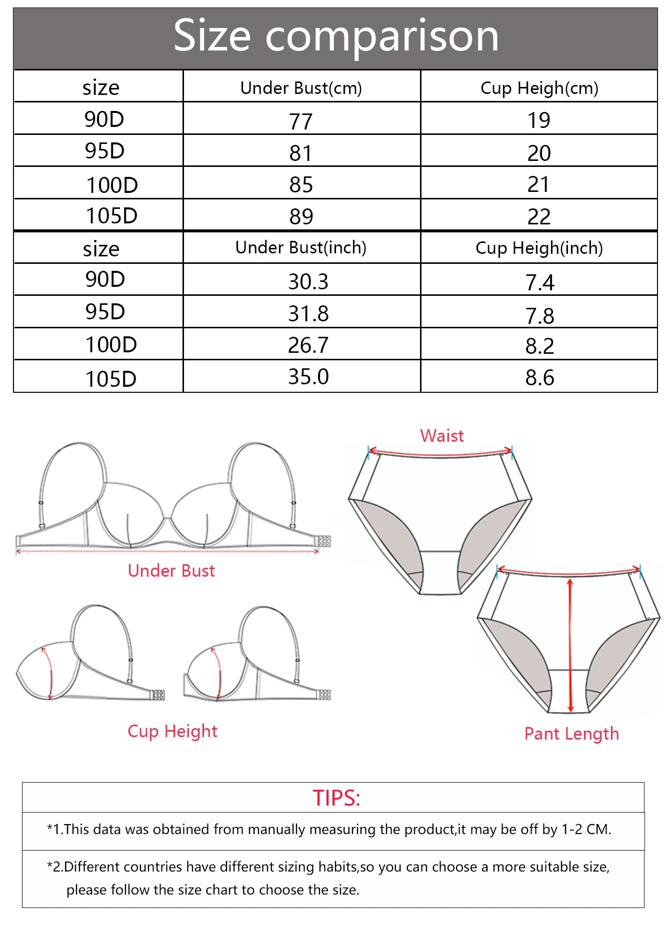 INTIMO SECRETS Comfortable Plus Size Push-Up Bra – Deep V, Adjustable Straps