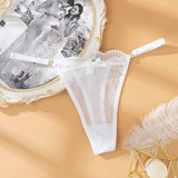 INTIMO SECRETS Women’s Sexy Low-Waist Thong – Mesh G-String, Seamless Bow Underwear