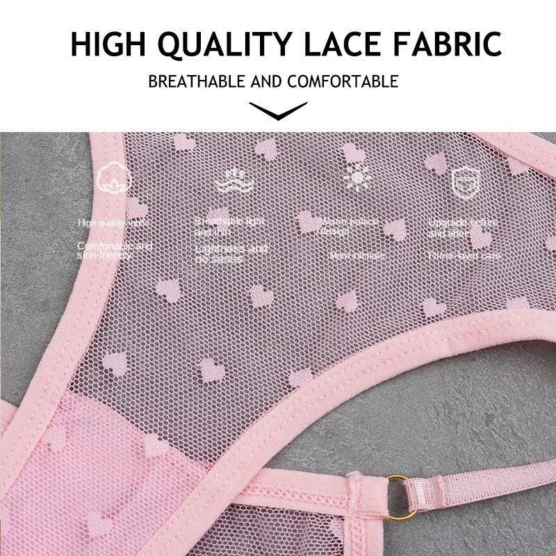 INTIMO SECRETS Dot Lace Push-Up Bralette – Wireless V-Neck Women’s Bra