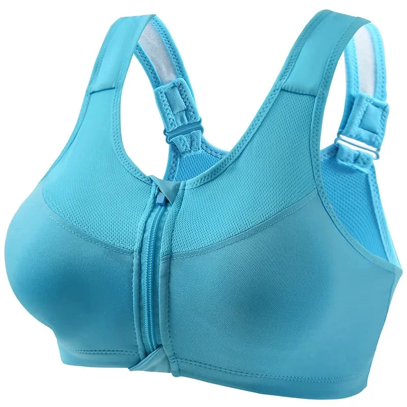 INTIMO SECRETS Women’s Shockproof Sports Bra – Front Zipper Yoga Vest