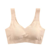 INTIMO SECRETS Detachable Pad Seamless Ice Silk Bra – Wireless, Breathable, Push-Up, Yoga Vest