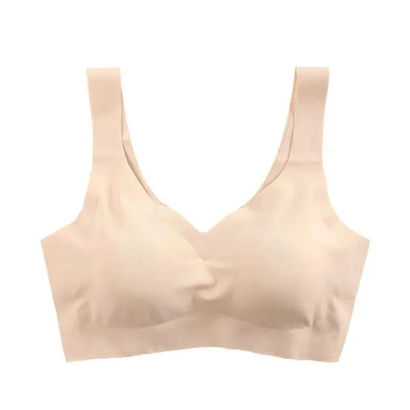 INTIMO SECRETS Detachable Pad Seamless Ice Silk Bra – Wireless, Breathable, Push-Up, Yoga Vest