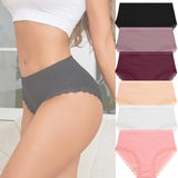 FINETOO 6Pcs Women's Cotton High Waist Panties Underwear Female Large Intimate Lingerie Briefs Woman Underpants Pantys Panties