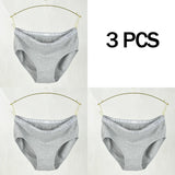 3PCS Women's Cotton Underwear High Elastic Letter Waistband Briefs Solid Color Fashionable Sports Soft Underwear