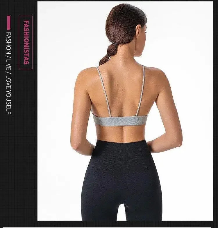 V Neck Seamless Triangle Cup Bra Camisole Underwear Wrapped Chest Women S M L Breathable Gather Up Sports Fitness Yoga Casual