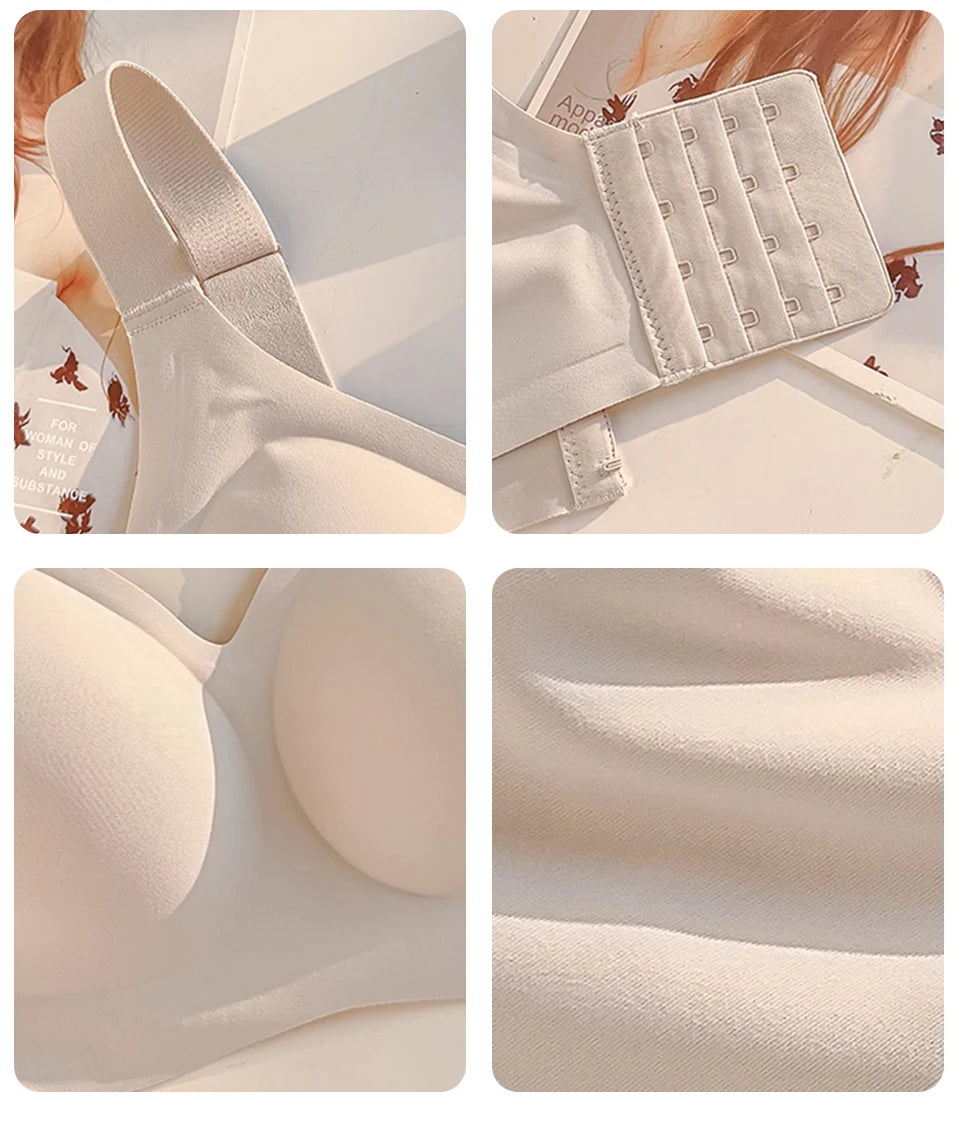 INTIMO SECRETS Plus Size Seamless Push-Up Bra – Wireless Padded Bralette (M-5XL)