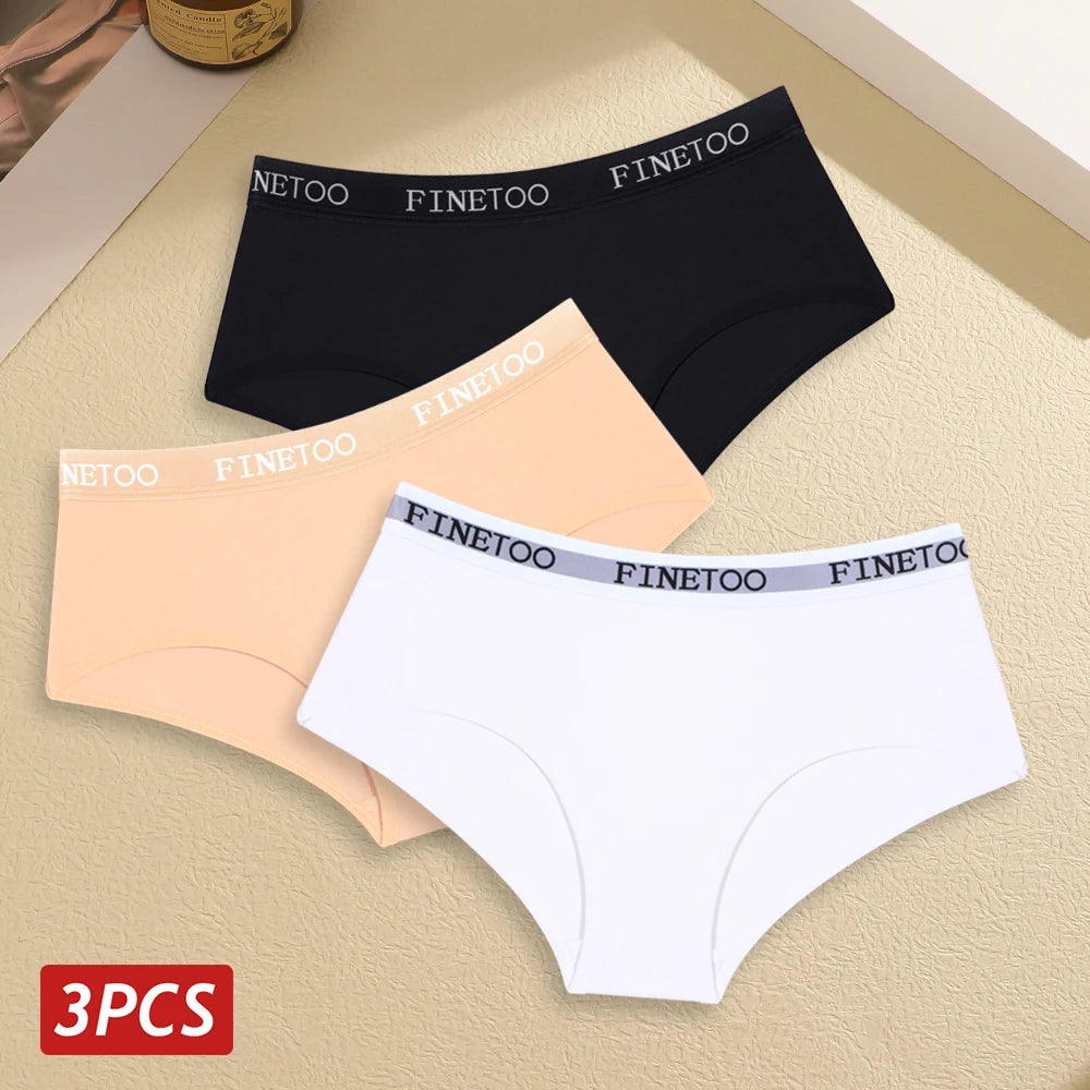 INTIMO SECRETS 3PCS Women’s Cotton Seamless Briefs – Plus Size Low-Waist Panties (S-XXL)
