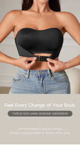 Hot Sale New Design Effective Slip-proof Side One Piece Bralette Padded Ice Silk Seamless Strapless Bra For Women