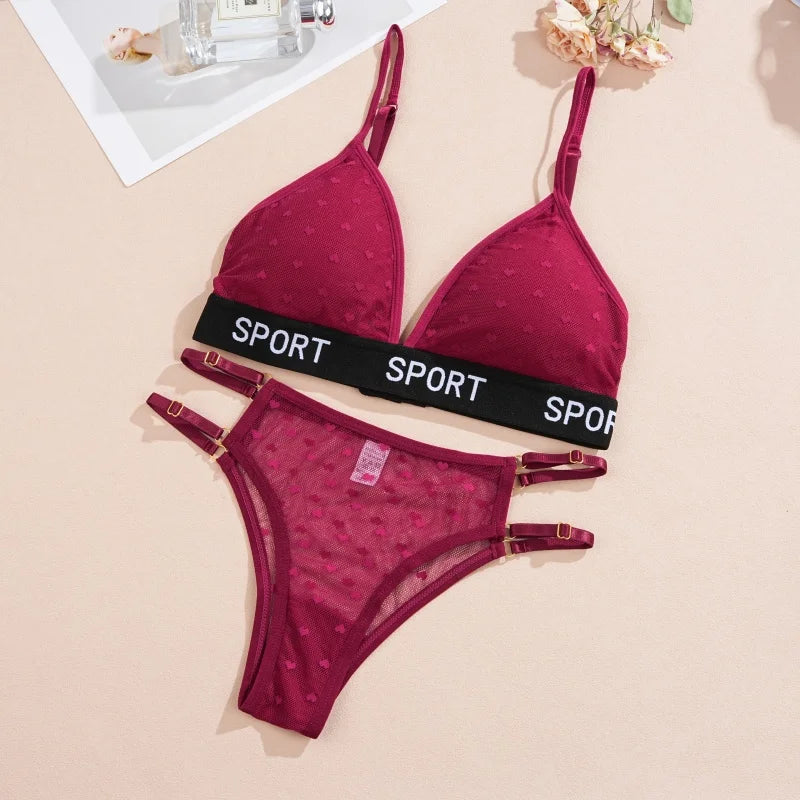 INTIMO SECRETS Dot Lace Push-Up Bralette – Wireless V-Neck Women’s Bra