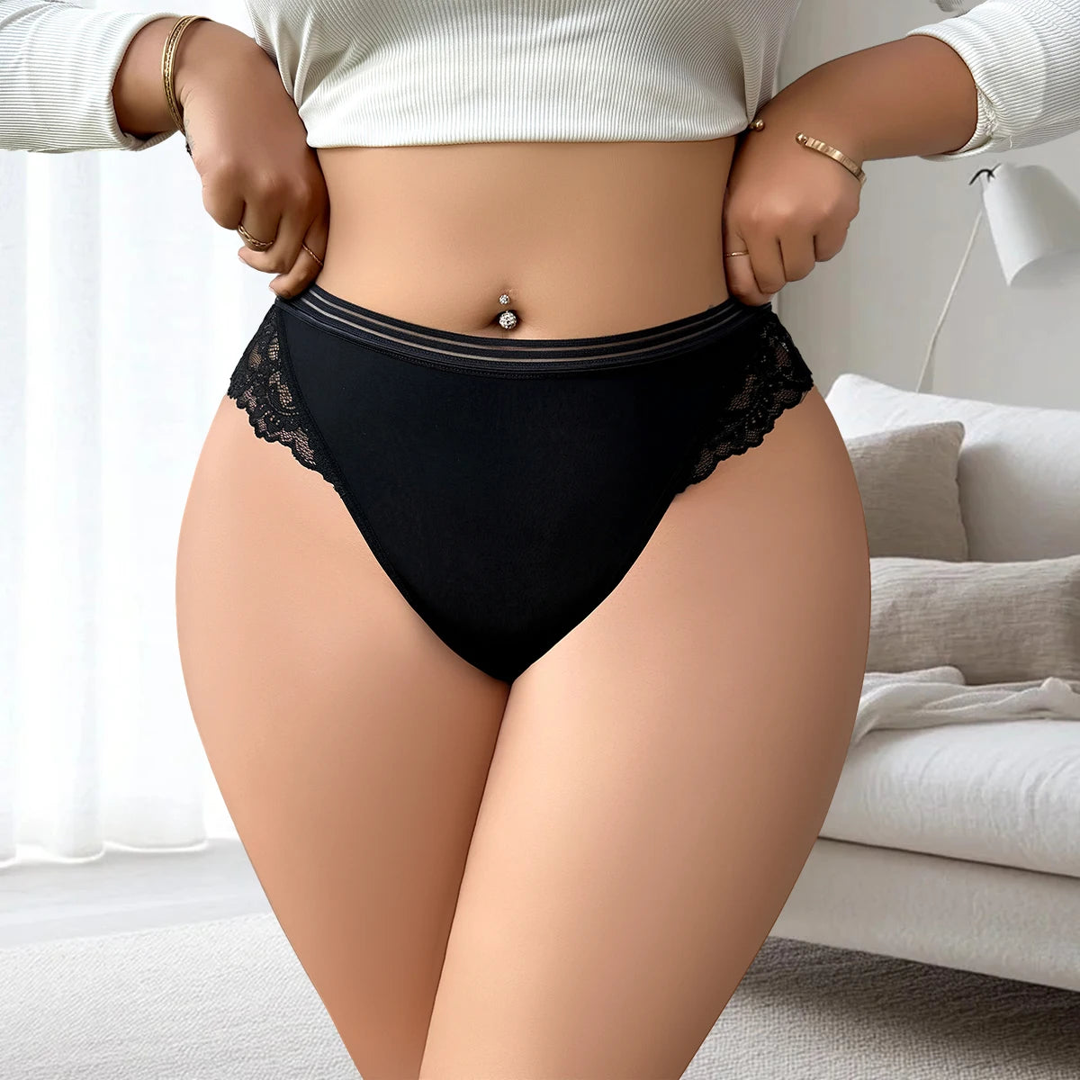 INTIMO SECRETS Plus-Size Seamless Women’s Low-Waist Briefs – Comfortable & Breathable
