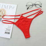 INTIMO SECRETS Cotton Hollow Thong – Sexy Low-Rise G-String Underwear for Women