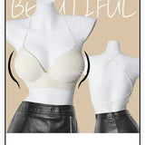 INTIMO SECRETS Women’s Thick Push-Up Bra – AA Cup, Wireless, Cross Strap, Seamless T-Shirt Bra