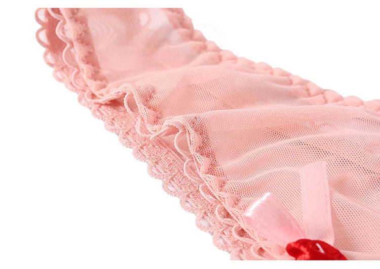 INTIMO SECRETS Mesh Transparent Thong – Lace Seamless G-String Underwear for Women