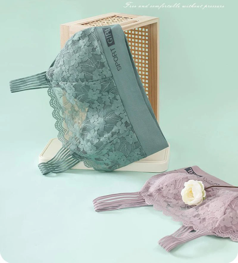 INTIMO SECRETS Women’s Plus-Size Lace Lounge Bra – Quick-Dry, Stretch, Solid Color