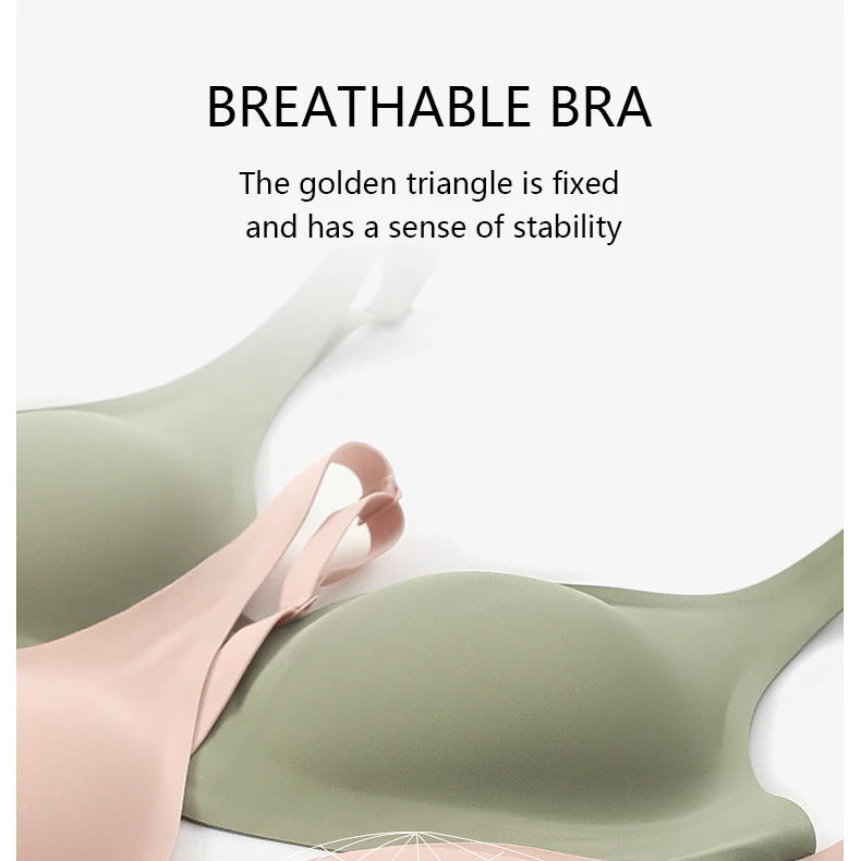 Wireless Deep V Seamless Bra for Women – Soft 3/4 Cup Hollow Out Comfort Lingerie