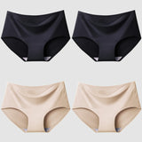 INTIMO SECRETS Plus Size Women’s Panties – Breathable Silk Satin 4PCS