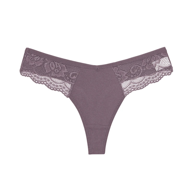 INTIMO SECRETS Cotton Lace G-String – Sexy Women’s Thong Panties S-XL