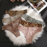 INTIMO SECRETS 3PCS Leopard Thongs – Seamless Satin G-String Underwear for Women