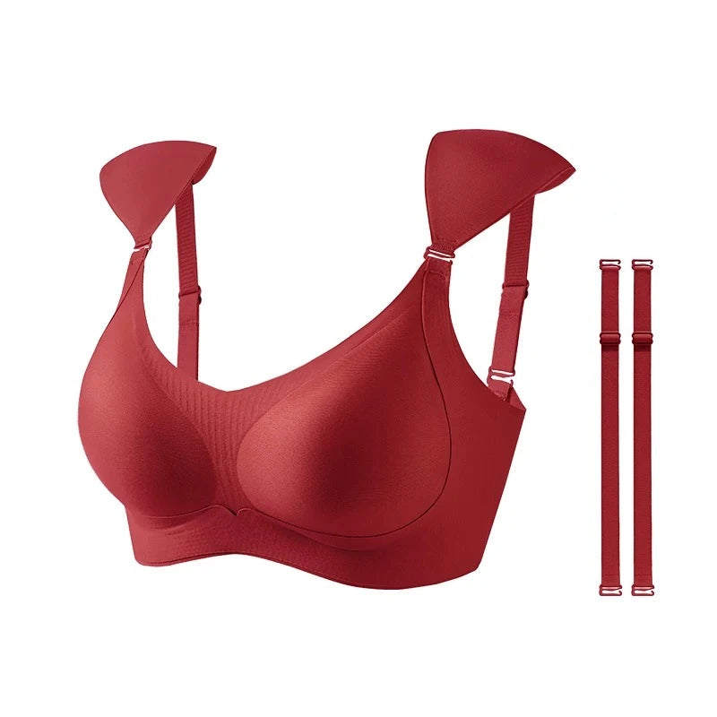 INTIMO SECRETS Seamless Invisible Bra – Supportive Comfort for Large Breasts & Small Shoulders with Removable Pads