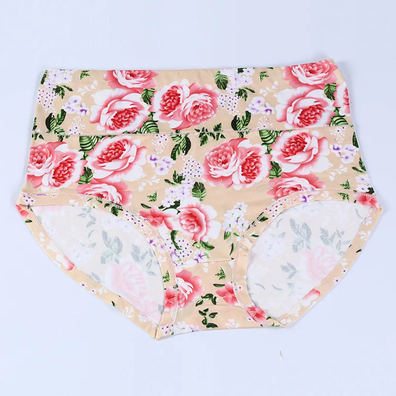 INTIMO SECRETS High Waist Floral Panties – Soft Plus Size Women Lingerie
