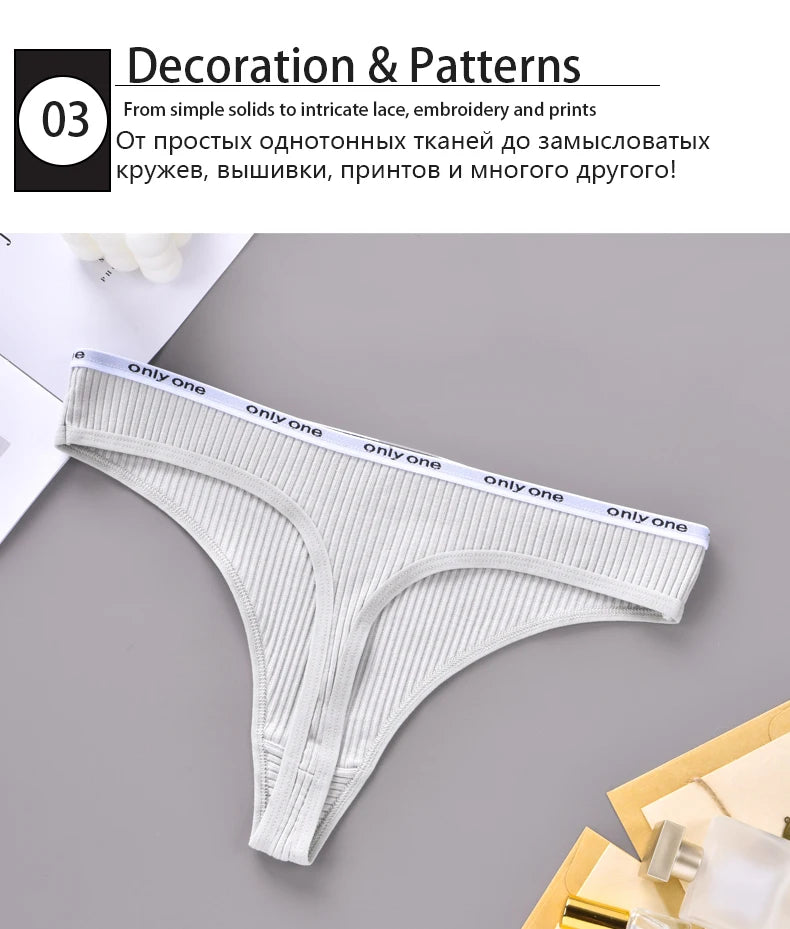INTIMO SECRETS Cotton Soft Thong – Seamless Low-Rise Underwear for Women