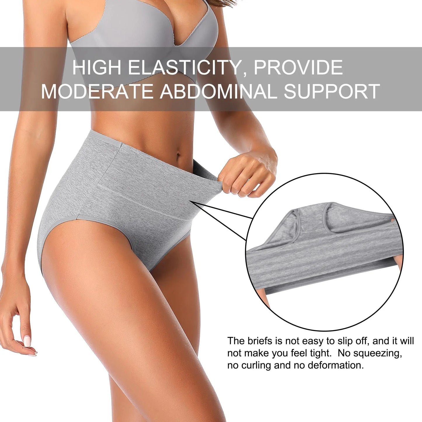 INTIMO SECRETS 4PCS High Waist Cotton Panties – Plus Size Women L-5XL