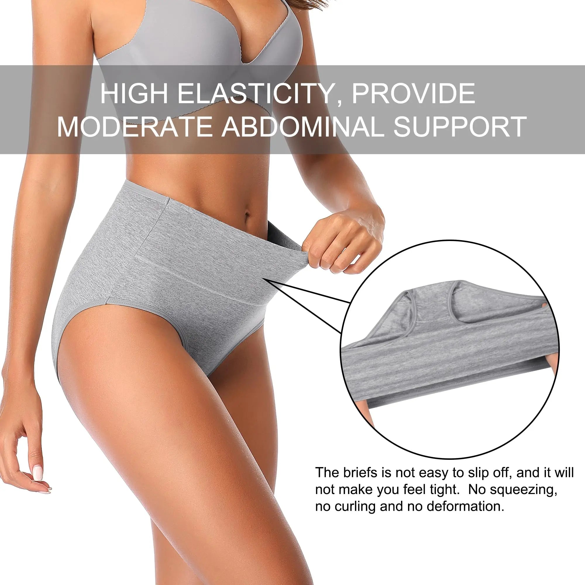 INTIMO SECRETS 4PCS High Waist Cotton Panties – Plus Size Women L-5XL