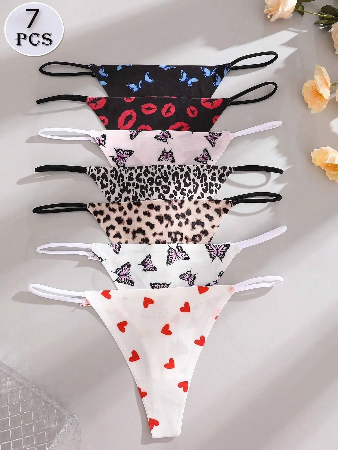 INTIMO SECRETS 7-Pack Seamless Low-Waist Thong Panties for Women