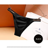 INTIMO SECRETS Ice Silk Thongs – Seamless Low-Waist G-String Underwear for Women