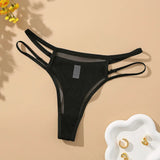 INTIMO SECRETS Transparent Hollow-Out G-String – Traceless Sexy Thong with Cotton Crotch