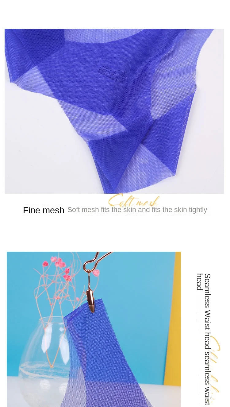 Sexy Ice Silk Panties Transparent Women Seamless Thong Underwear Low Waist Mesh G-string Lingerie трусы женские Ropa De Mujer