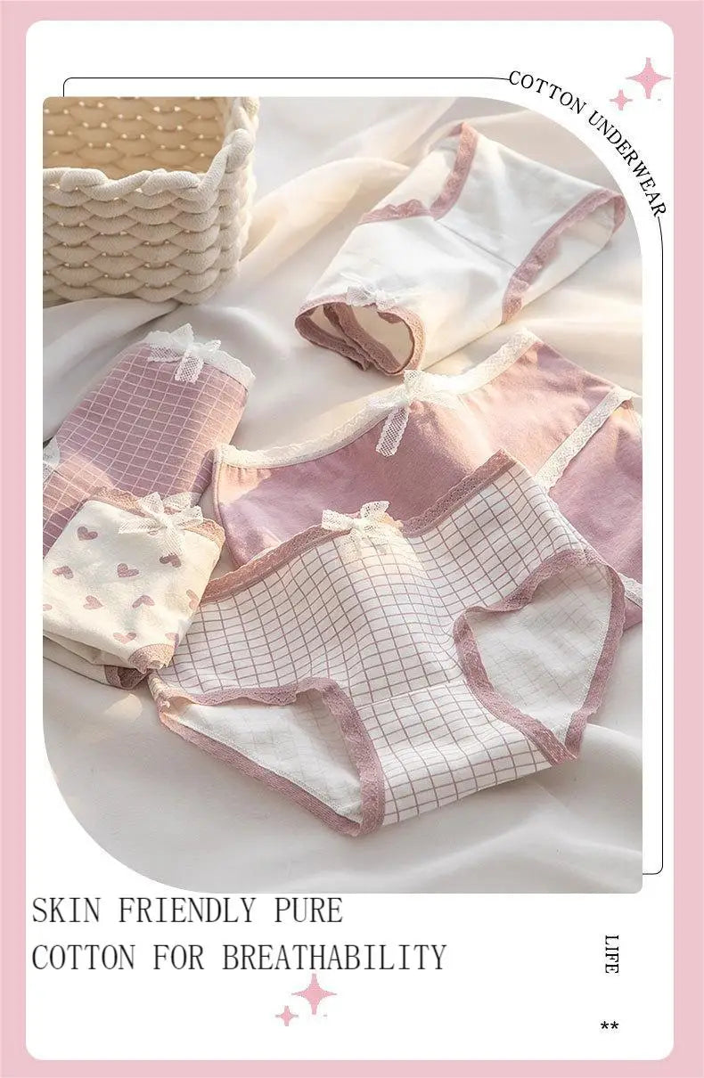 INTIMO SECRETS 5-Pack Cute Love Cotton Panties for Women