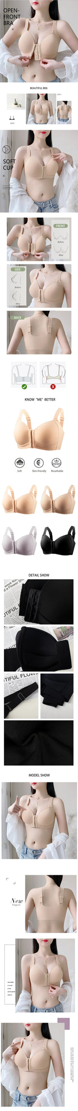 INTIMO SECRETS Plus Size Wireless Front Closure Bra – Seamless Soft Comfort