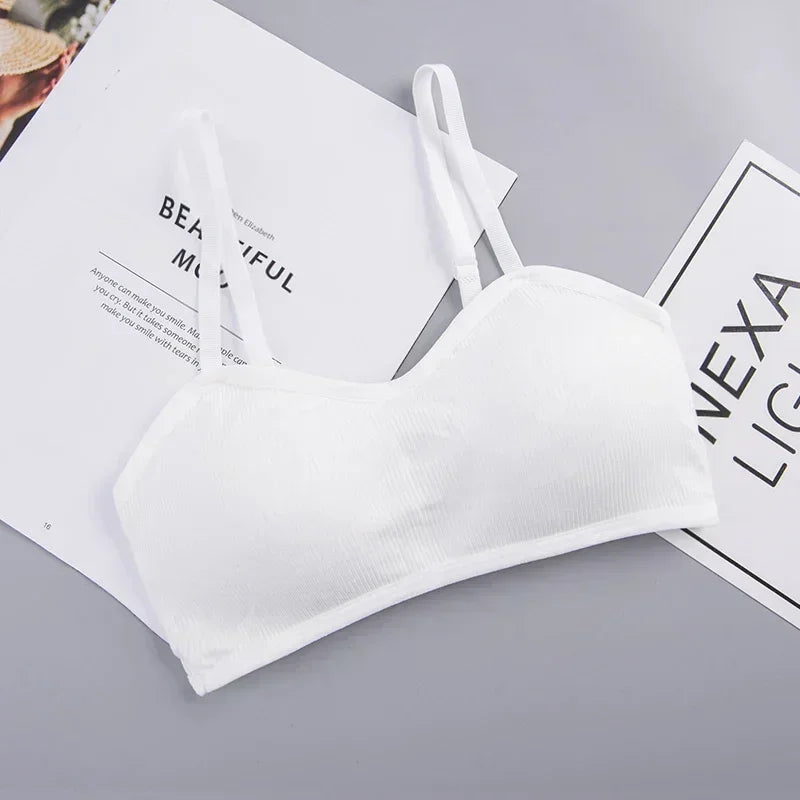 INTIMO SECRETS Women’s Wireless Solid Bralette – Ribbed Crop Top, Push-Up, No Wire