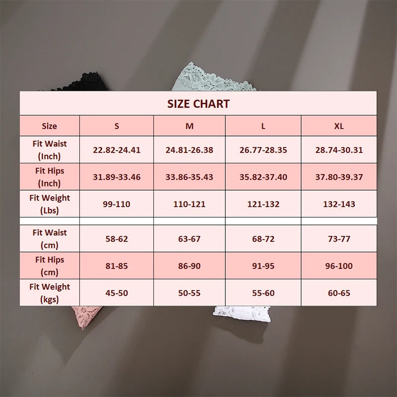 4Pcs/Set Women's Cotton Panties Lace Sexy Brazilian Pants Floral Lace Underwear Trendy Patchwork Briefs  Female Soft Underpants