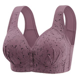 INTIMO SECRETS Women’s Floral Wireless Bra – Breathable Comfortable Front-Button Traceless