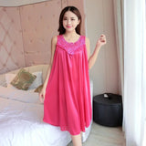 Summer Imitation Silk Nightgowns Women 2025 Sexy Sleepwear Nightwear Female  Spaghetti Strap Underwear Lace Breathable Homewear