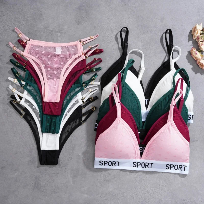 INTIMO SECRETS Dot Lace Push-Up Bralette – Wireless V-Neck Women’s Bra