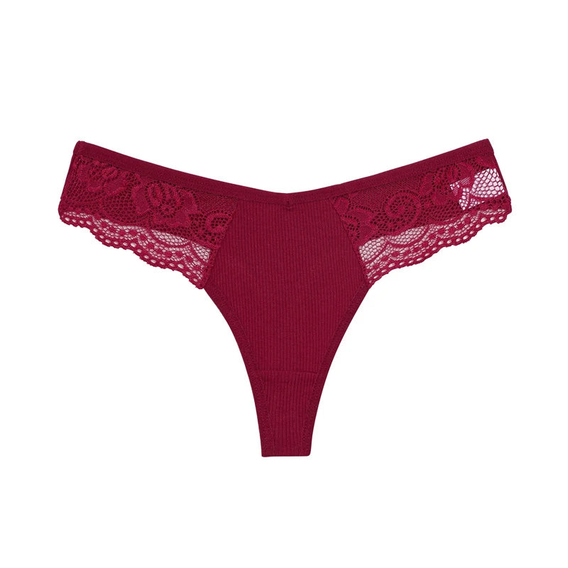 INTIMO SECRETS Cotton Lace G-String – Sexy Women’s Thong Panties S-XL
