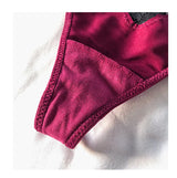 INTIMO SECRETS Embroidered Lace Thong – Seamless Satin T-Back G-String