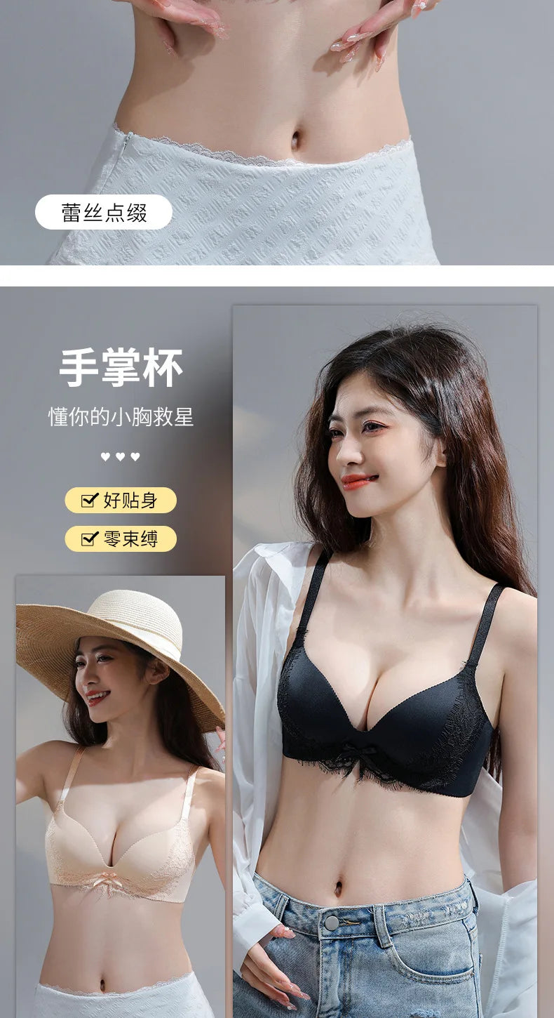 INTIMO SECRETS Women’s Lace Bra – Push-Up, Everyday Wireless Underwear