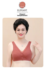 INTIMO SECRETS Women’s Cotton Front-Clasp Vest Bra – Wire-Free Comfort for Middle-Aged Women