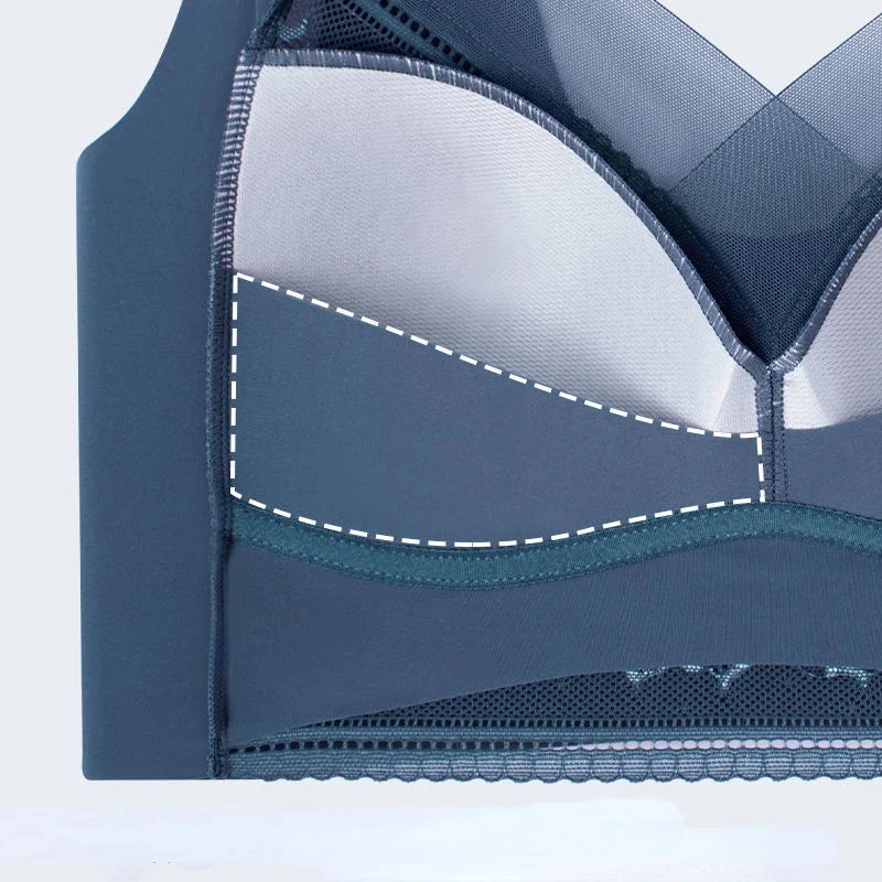 INTIMO SECRETS Wireless Lace Bra – Large Size Summer Bralette for Women