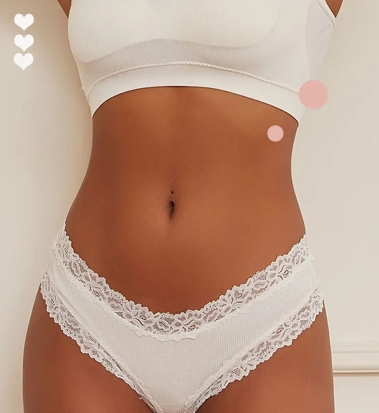 INTIMO SECRETS 3-Pack Women’s Floral Lace Cotton Panties – Sexy Soft Briefs S-XL