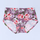 INTIMO SECRETS High Waist Floral Panties – Soft Plus Size Women Lingerie