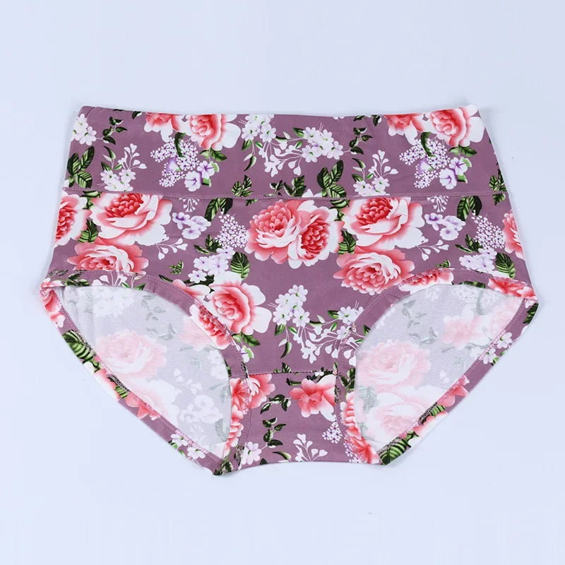 INTIMO SECRETS High Waist Floral Panties – Soft Plus Size Women Lingerie